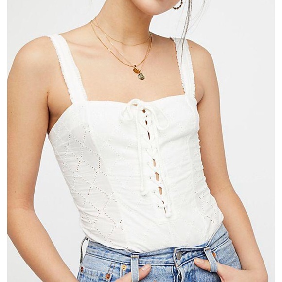 Free People Tops - Make Me Up Corset Bodysuit